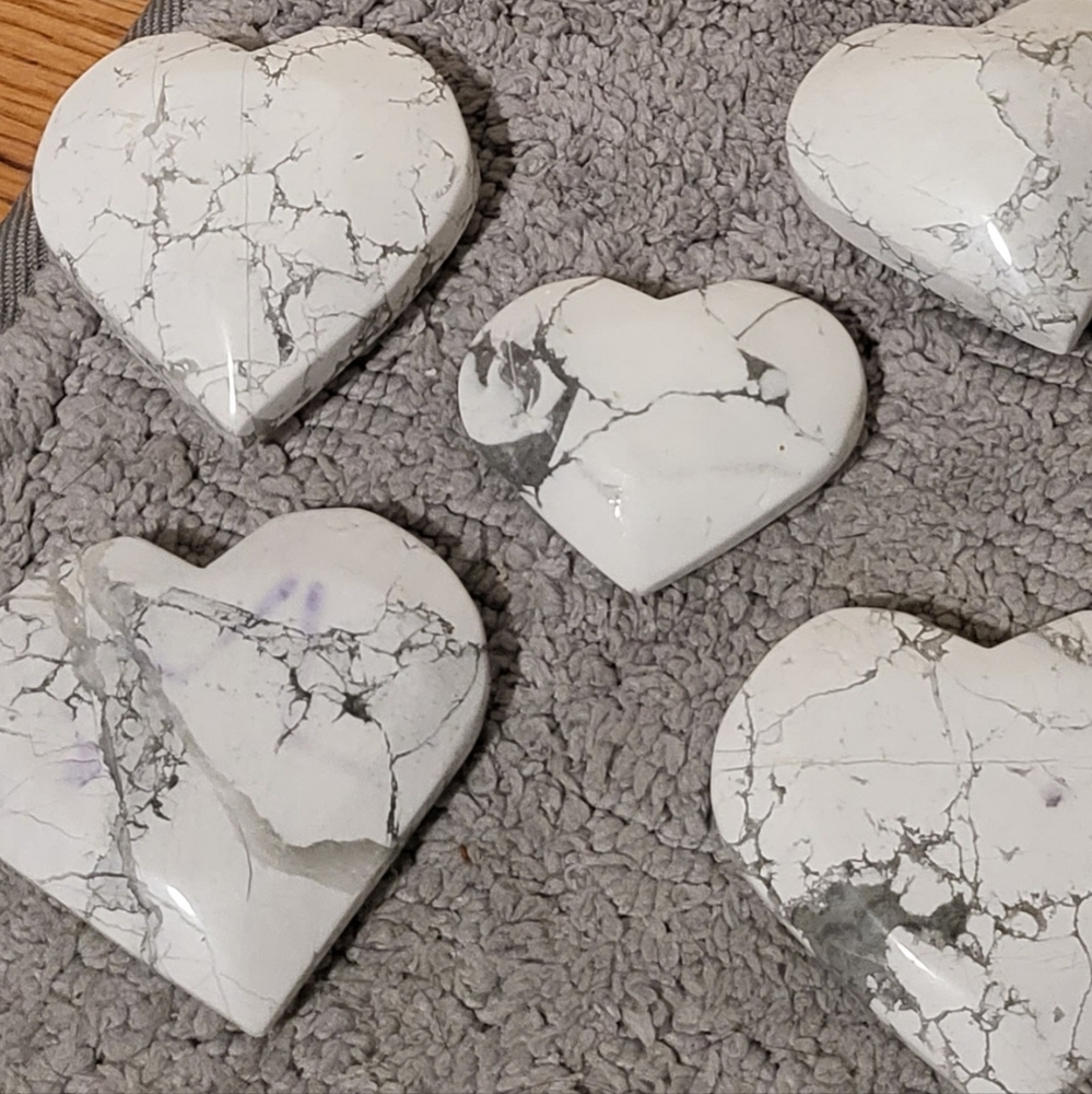 Beautiful Howlite Hearts
